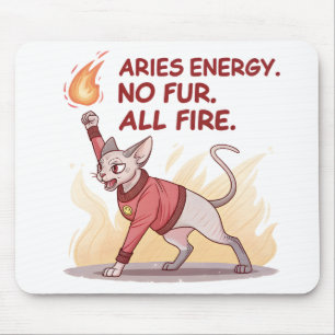 Aries Energy Sphynx Cat No Fur All Fire Art Mouse Mat