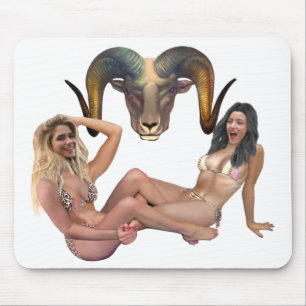 ARIES FEMALE TICKLE WRESTLING MOUSE MAT
