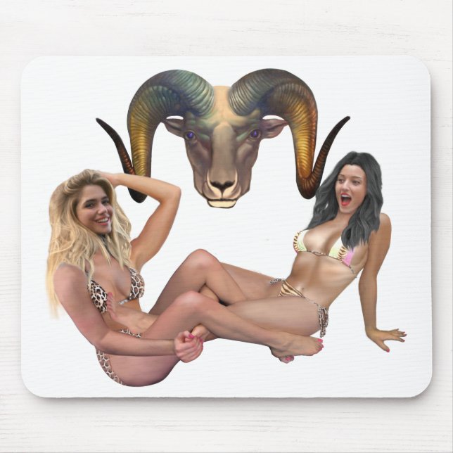 ARIES FEMALE TICKLE WRESTLING MOUSE MAT (Front)