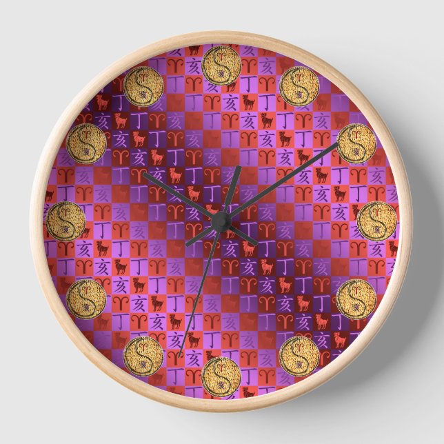 Aries & Fire Boar Clock (Front)