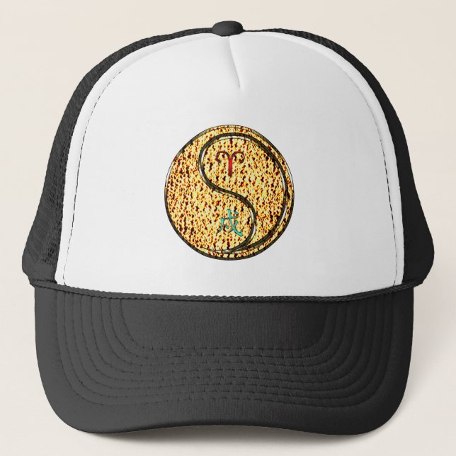 Aries & Fire Dog Trucker Hat (Front)