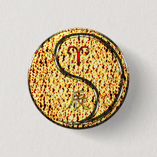Aries & Fire Dragon 3 Cm Round Badge