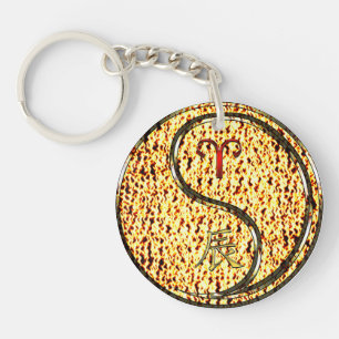 Aries & Fire Dragon Key Ring