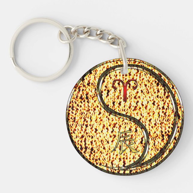 Aries & Fire Dragon Key Ring (Front)