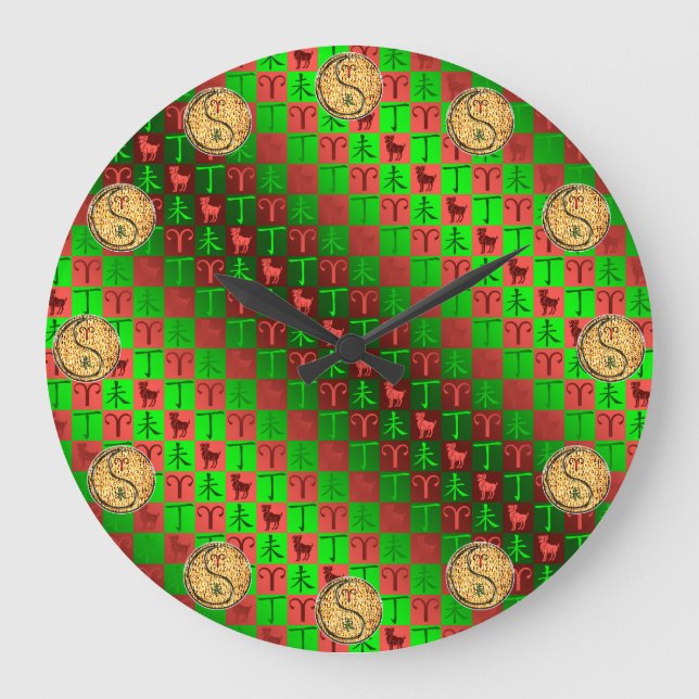 Aries & Fire Goat Large Clock (Front)