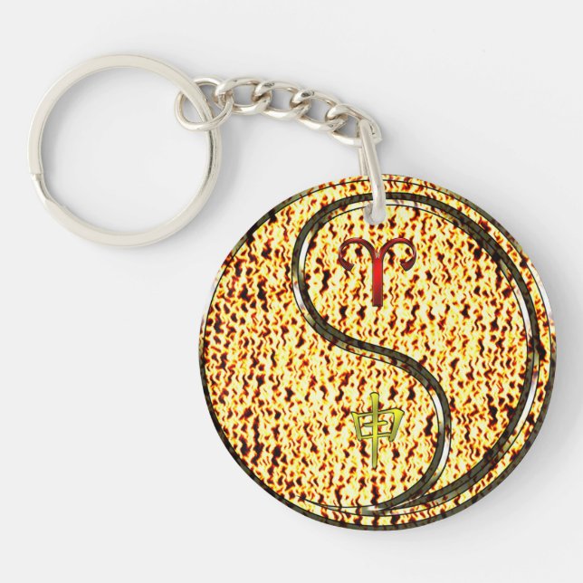 Aries & Fire Monkey Key Ring (Front)