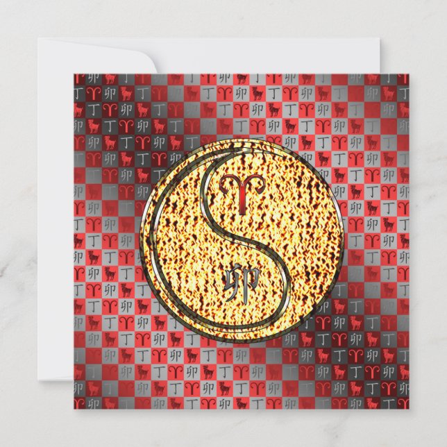 Aries & Fire Rabbit Card (Front)