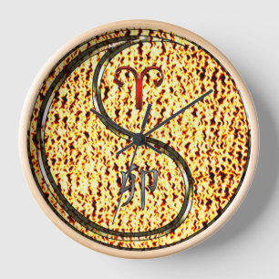Aries & Fire Rabbit Clock