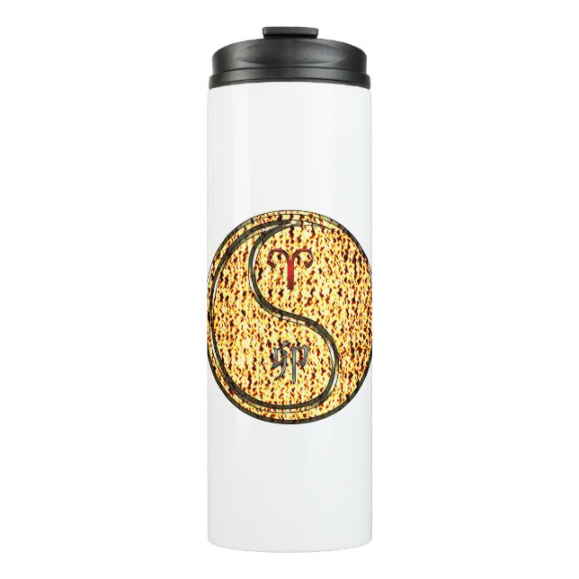 Aries & Fire Rabbit Thermal Tumbler (Front)