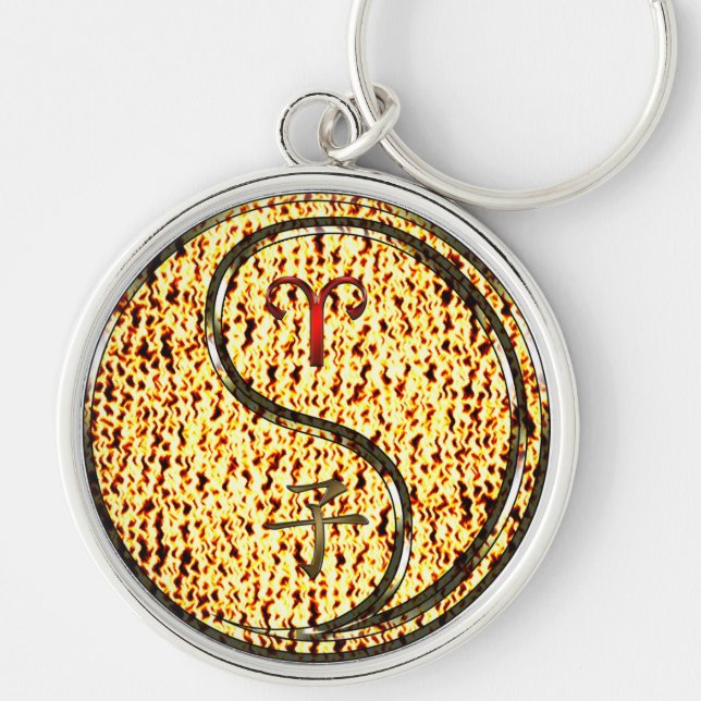 Aries & Fire Rat Key Ring (Front)