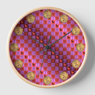 Aries & Fire Rooster Clock