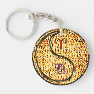 Aries & Fire Rooster Key Ring