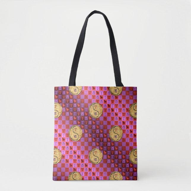 Aries & Fire Rooster Tote Bag (Front)