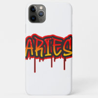 ARIES Fire Sign Dripping Word Art Spray Paint