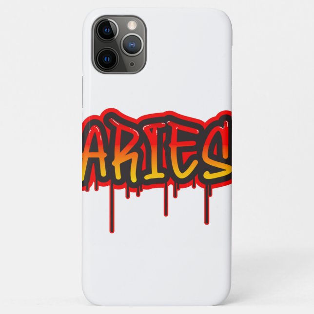 ARIES Fire Sign Dripping Word Art Spray Paint Case-Mate iPhone Case (Back)