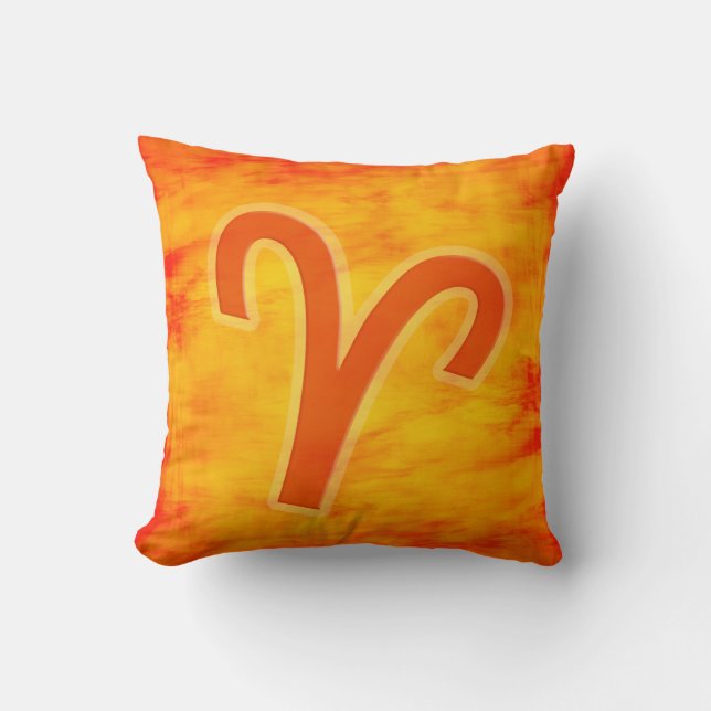 "Aries" fire sign zodiac throw pillow (Front)
