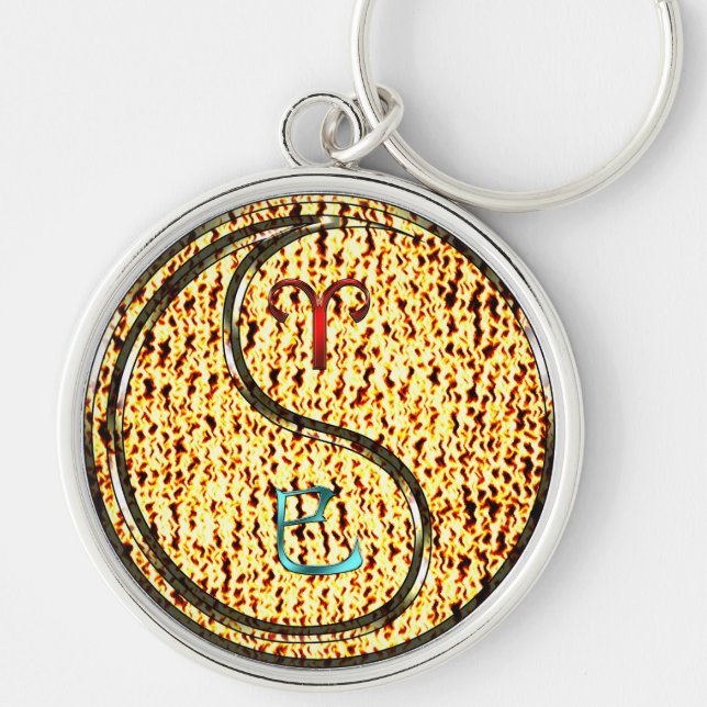 Aries & Fire Snake Key Ring (Front)