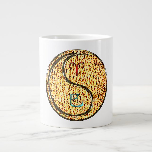 Aries & Fire Snake Large Coffee Mug (Front)