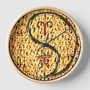 Aries & Fire Tiger Clock
