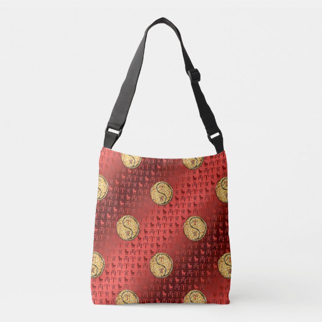 Aries & Fire Tiger Crossbody Bag (Front)