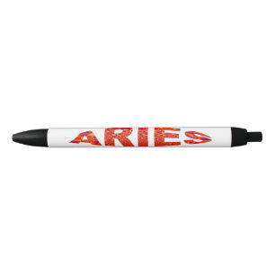 Aries - Firey Orange Yellow Blue Ink Pen