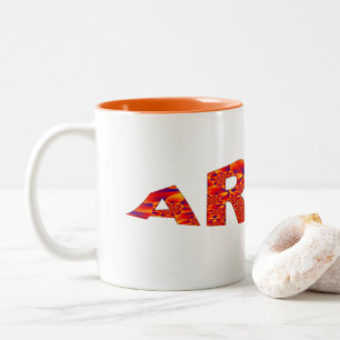 Aries - Firey Orange Yellow Blue Two-Tone Coffee M Mug