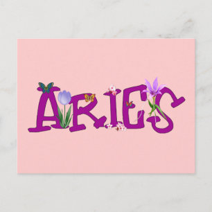 Aries Flowers Postcard