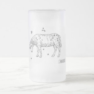 Aries Frosted Glass Beer Mug