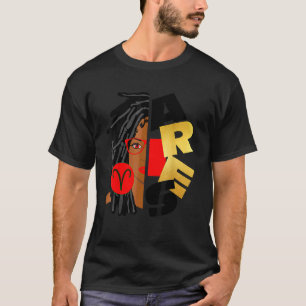Aries Girl Afro Locs Girl Zodiac Signs Birthday  2 T-Shirt