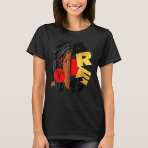 Aries Girl Afro Locs Girl Zodiac Signs Birthday   T-Shirt