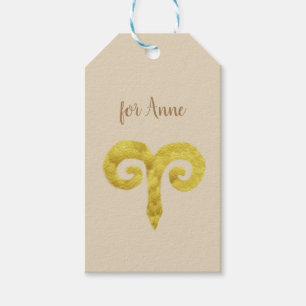 Aries golden Astrology Sign Custom Gift Tags