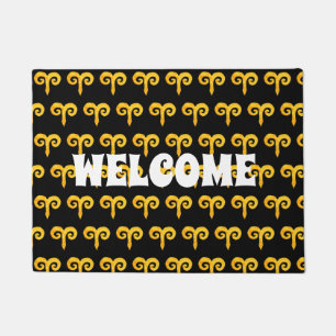Aries Golden Astrology Sign Doormat