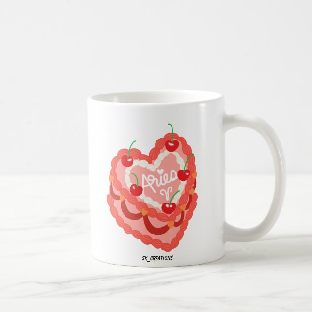 Aries Heart Cake  Coffee Mug (Right)