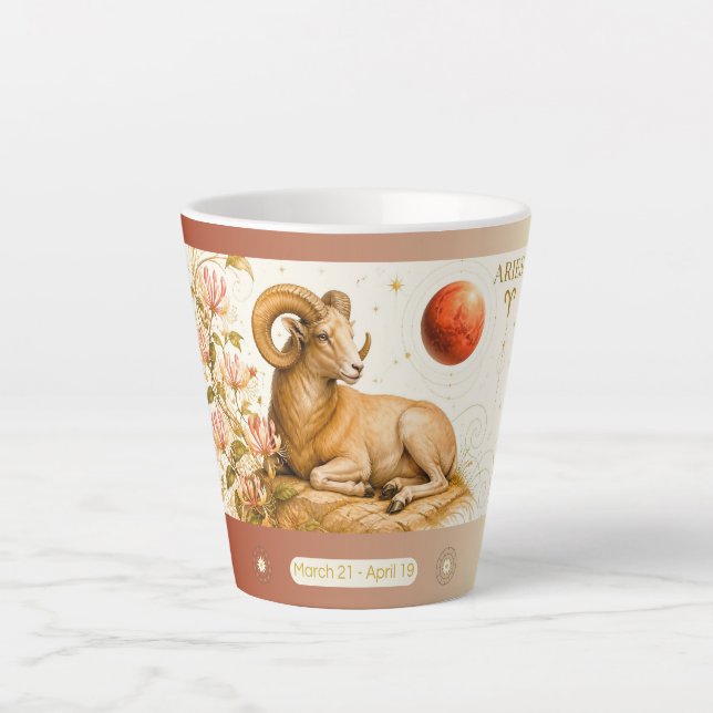 Aries Honeysuckle Art Nouveau Small Latte Mug (Front)