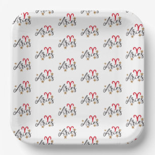 Aries Horoscope Birthday Paper Plate