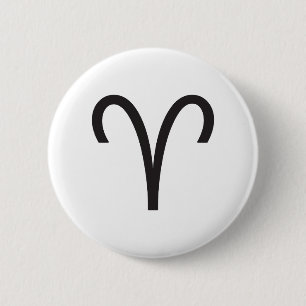 ARIES, HOROSCOPE SYMBOL 6 CM ROUND BADGE