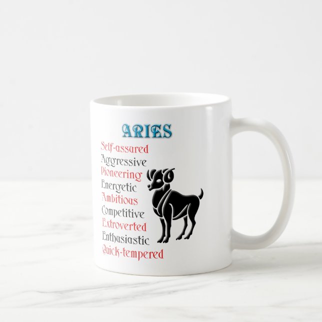 Aries Horoscope Zodiac Sign Coffee Mug (Right)