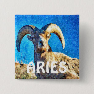 Aries Horoscope Zodiac Sign Ram Button