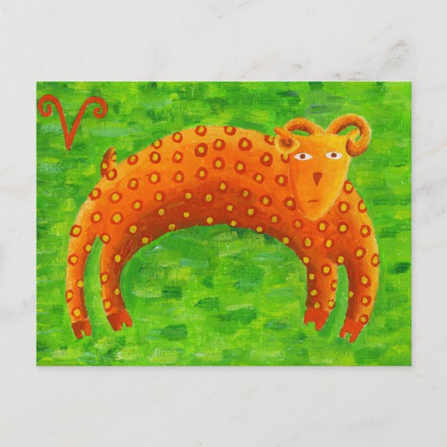 Aries Horoscope Zodiac Star Sign Postcard (Front)