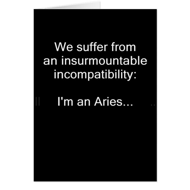 Aries Incompatibility (Front)