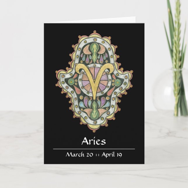 Aries Khamsa Note Card (Front)