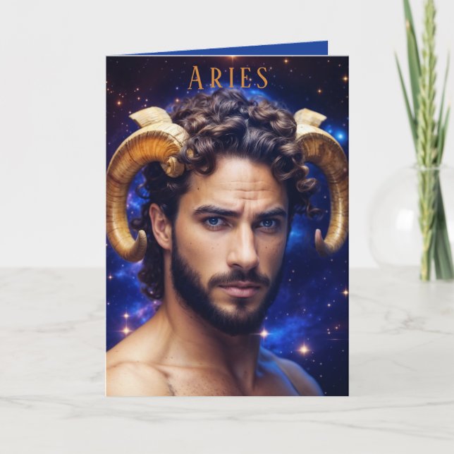 Aries Male Birthday Card (Front)