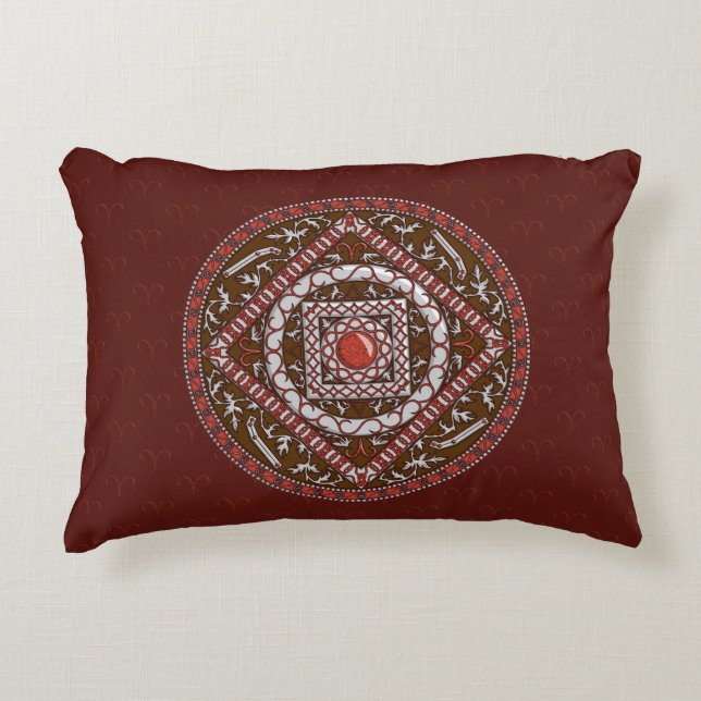 Aries Mandala Accent Pillow (Front)