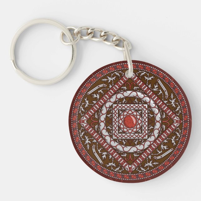 Aries Mandala Acrylic Keychain (Front)