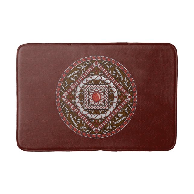 Aries Mandala Bath Mat (Front)