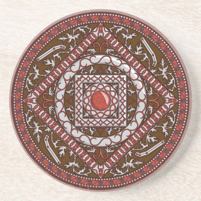 Aries Mandala Coaster (Front)