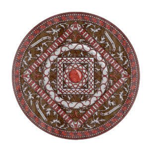 Aries Mandala Glass Cutting Board