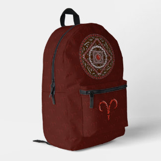 Aries Mandala Printed Backpack
