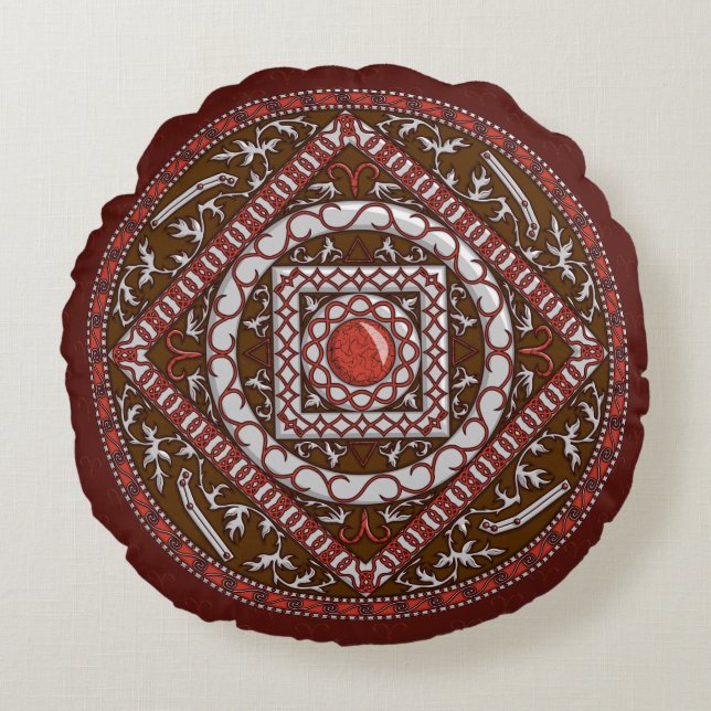 Aries Mandala Round Pillow (Front)
