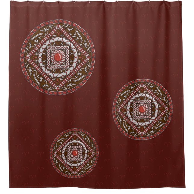 Aries Mandala Shower Curtain (Front)